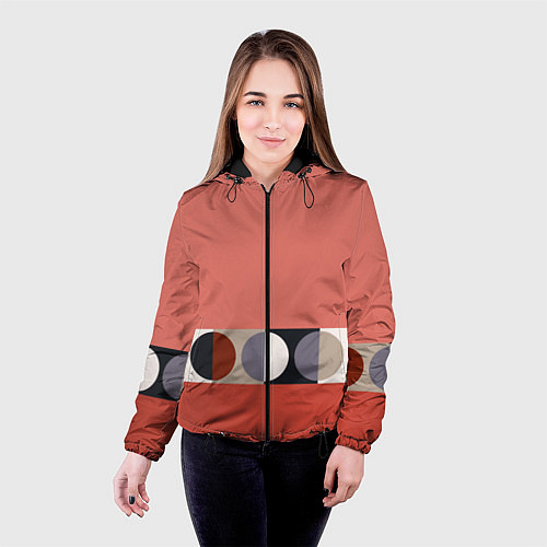 Женская куртка Луна Малевича розовый томат / 3D-Черный – фото 4