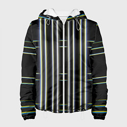 Куртка с капюшоном женская Neon yellow blue white, цвет: 3D-белый