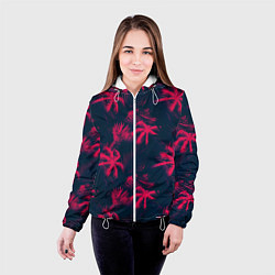Куртка с капюшоном женская Palm pink black, цвет: 3D-белый — фото 2