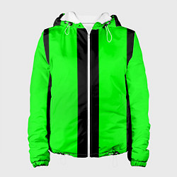 Куртка с капюшоном женская Color green black line, цвет: 3D-белый