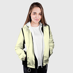Куртка с капюшоном женская Color black beige line, цвет: 3D-белый — фото 2