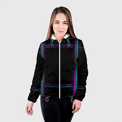 Куртка с капюшоном женская Neon pink light blue, цвет: 3D-белый — фото 2