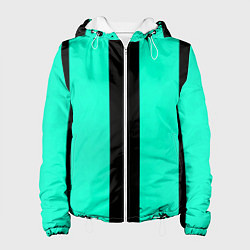 Куртка с капюшоном женская Color light blue white line, цвет: 3D-белый
