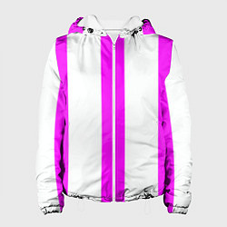 Куртка с капюшоном женская Color white pink lines, цвет: 3D-белый