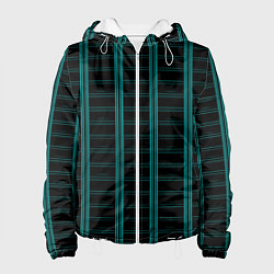 Куртка с капюшоном женская Color blue dark stripe, цвет: 3D-белый