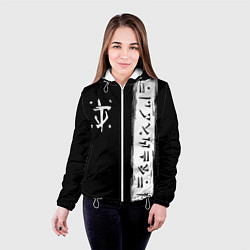 Куртка с капюшоном женская Doom символы марса, цвет: 3D-белый — фото 2