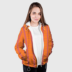 Куртка с капюшоном женская Color orange cage, цвет: 3D-белый — фото 2