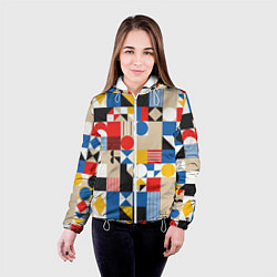 Куртка с капюшоном женская Геометрический балаган, цвет: 3D-белый — фото 2