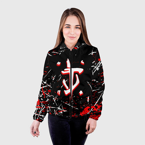 Женская куртка Doom краски штрихи / 3D-Черный – фото 4