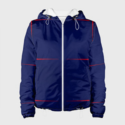 Куртка с капюшоном женская Color blue red stripes, цвет: 3D-белый