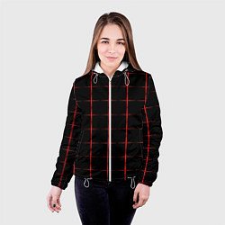 Куртка с капюшоном женская Color black red crosses, цвет: 3D-белый — фото 2