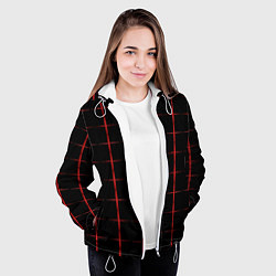 Куртка с капюшоном женская Color black red crosses, цвет: 3D-белый — фото 2