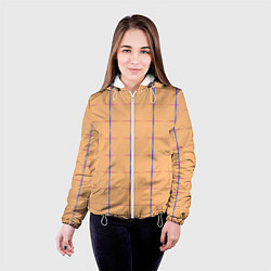 Куртка с капюшоном женская Color beige blue cross, цвет: 3D-белый — фото 2