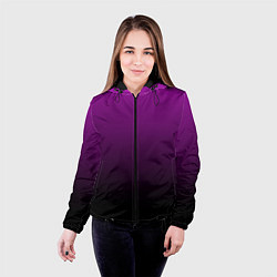 Куртка с капюшоном женская Purple gradient, цвет: 3D-черный — фото 2