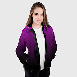 Куртка с капюшоном женская Purple gradient, цвет: 3D-черный — фото 2