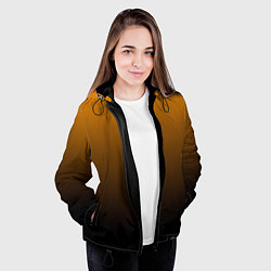 Куртка с капюшоном женская Orange gradient, цвет: 3D-черный — фото 2