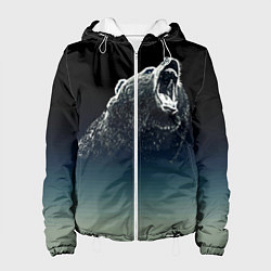 Куртка с капюшоном женская Бурый в гневе - градиент, цвет: 3D-белый