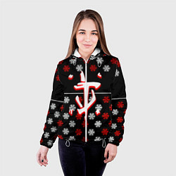 Куртка с капюшоном женская Doom winter pattern steel, цвет: 3D-белый — фото 2