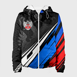Куртка с капюшоном женская Федерация бокса России - триколор, цвет: 3D-белый