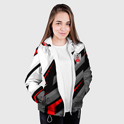 Куртка с капюшоном женская Федерация бокса - спортивный, цвет: 3D-белый — фото 2