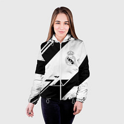 Куртка с капюшоном женская Real Madrid geometry, цвет: 3D-белый — фото 2