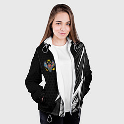 Куртка с капюшоном женская Российская империя - спортивный, цвет: 3D-белый — фото 2