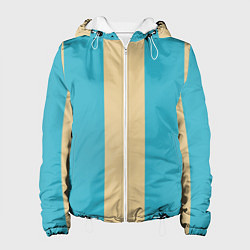 Куртка с капюшоном женская Color blue beige, цвет: 3D-белый