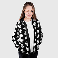 Куртка с капюшоном женская Annoying dog pattern - Undertale, цвет: 3D-черный — фото 2