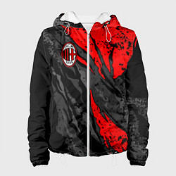 Куртка с капюшоном женская Фк Милан - черный и красный, цвет: 3D-белый