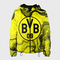Куртка с капюшоном женская Фк Боруссия Дортмунд, цвет: 3D-черный