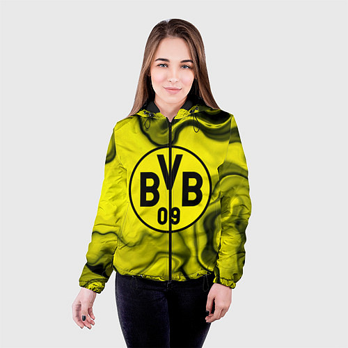 Женская куртка Фк Боруссия Дортмунд / 3D-Черный – фото 4