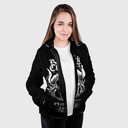 Куртка с капюшоном женская Черный клевер череп, цвет: 3D-черный — фото 2