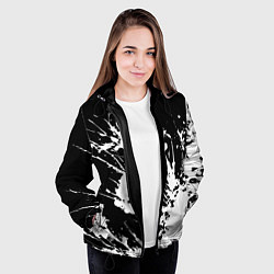 Куртка с капюшоном женская Взрывная белая краска на чёрном, цвет: 3D-черный — фото 2