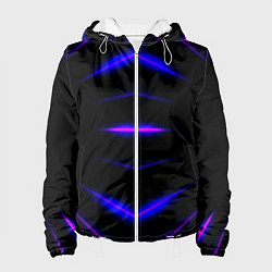 Куртка с капюшоном женская Color black neon stripes, цвет: 3D-белый
