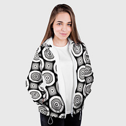 Куртка с капюшоном женская Пятиугольные кольца, цвет: 3D-белый — фото 2