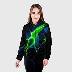 Куртка с капюшоном женская Neon green glow, цвет: 3D-черный — фото 2