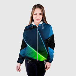 Куртка с капюшоном женская Neon colored geometric, цвет: 3D-белый — фото 2