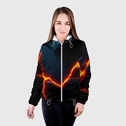 Куртка с капюшоном женская Plate split, цвет: 3D-белый — фото 2