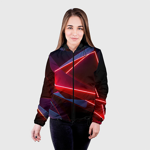 Женская куртка Neon laser red / 3D-Черный – фото 4