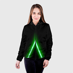 Куртка с капюшоном женская Color neon green, цвет: 3D-черный — фото 2