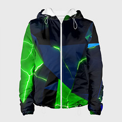 Куртка с капюшоном женская Neon tile green, цвет: 3D-белый