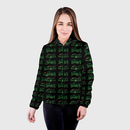 Женская куртка Halloween pattern / 3D-Черный – фото 4