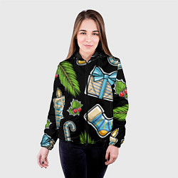 Куртка с капюшоном женская Christmas soul, цвет: 3D-черный — фото 2