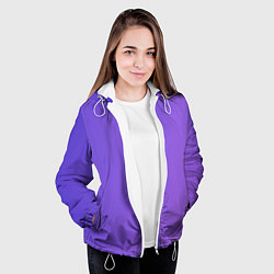 Куртка с капюшоном женская Color purple gradient, цвет: 3D-белый — фото 2