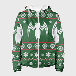 Куртка с капюшоном женская Рождественский свитер Венома, цвет: 3D-белый