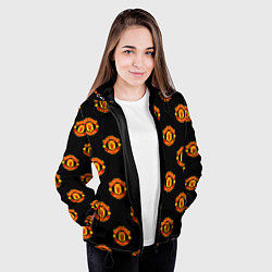 Куртка с капюшоном женская Manchester United Pattern, цвет: 3D-черный — фото 2