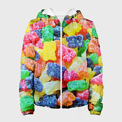 Куртка с капюшоном женская Мармеладные мишки, цвет: 3D-белый