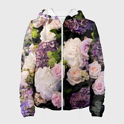 Куртка с капюшоном женская Весенние цветы, цвет: 3D-белый