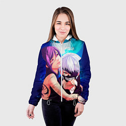 Куртка с капюшоном женская Токийский Гуль, цвет: 3D-белый — фото 2