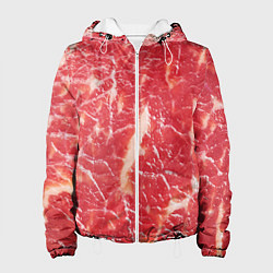 Куртка с капюшоном женская Мясо, цвет: 3D-белый